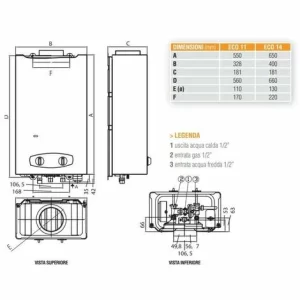 Ferroli ZEFIRO ECO 11 LPG Wand-Warmwasserspeicher GCA1MLAA 6